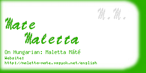 mate maletta business card