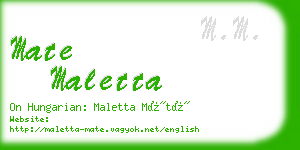mate maletta business card
